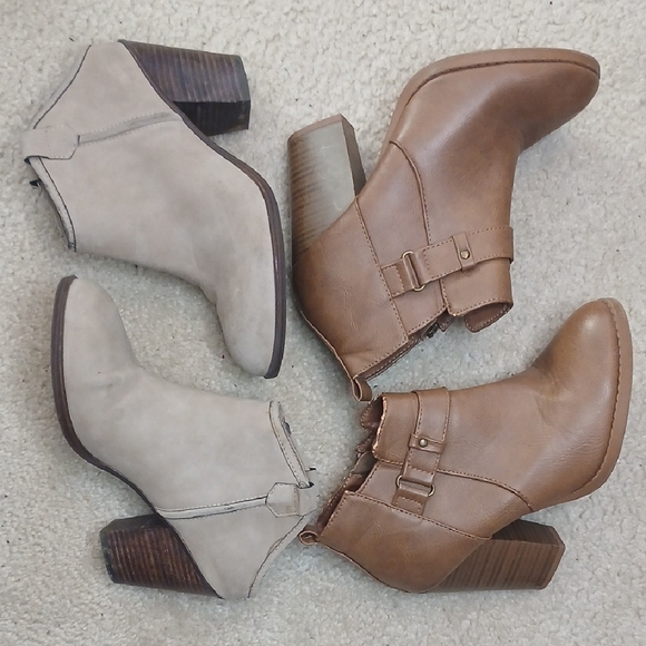 Mix No. 6 Shoes - Stylish Tan and Cream Ankle Boots